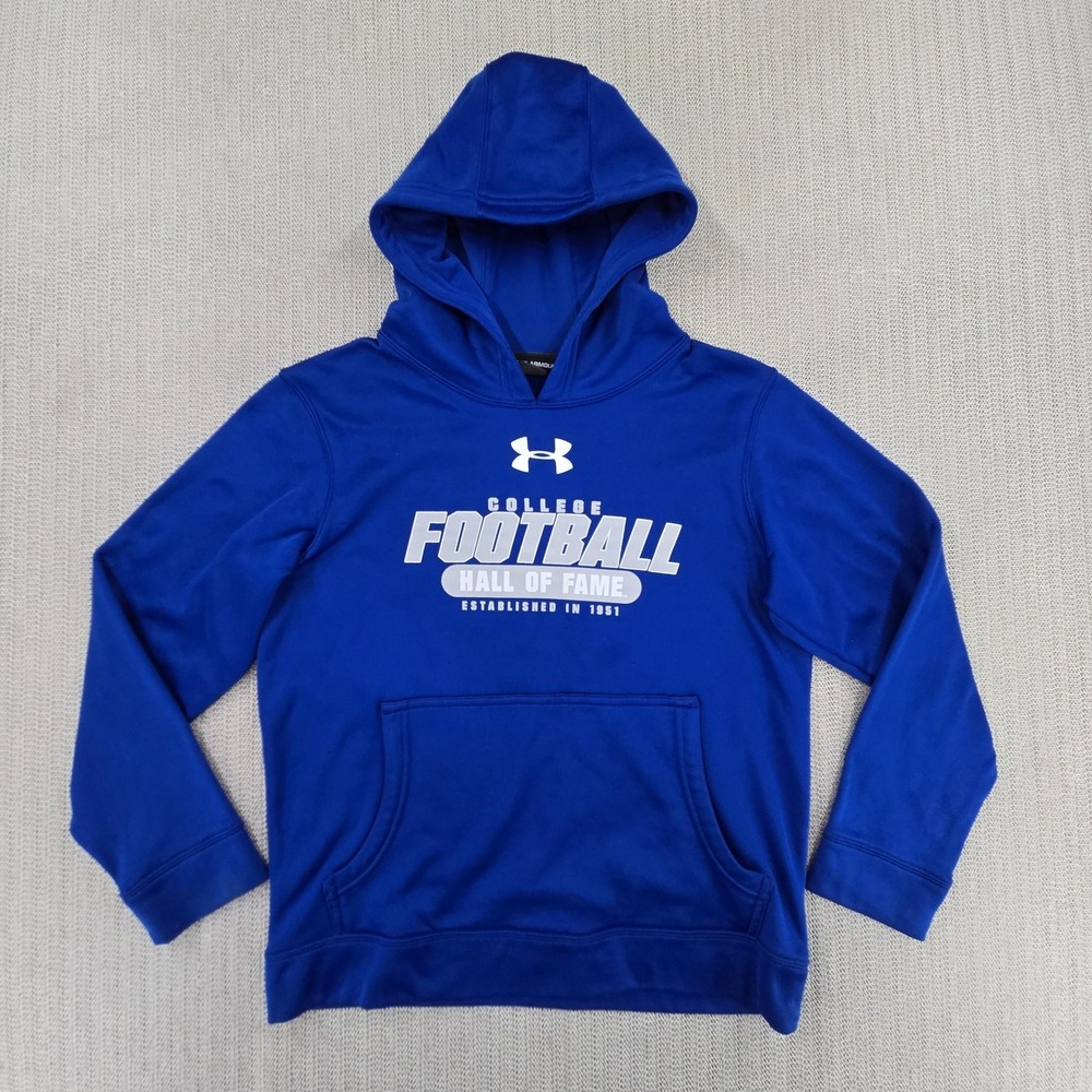 Under Armour Hoodie Youth Small Blue College Football Hall Of Fame Sweatshirt